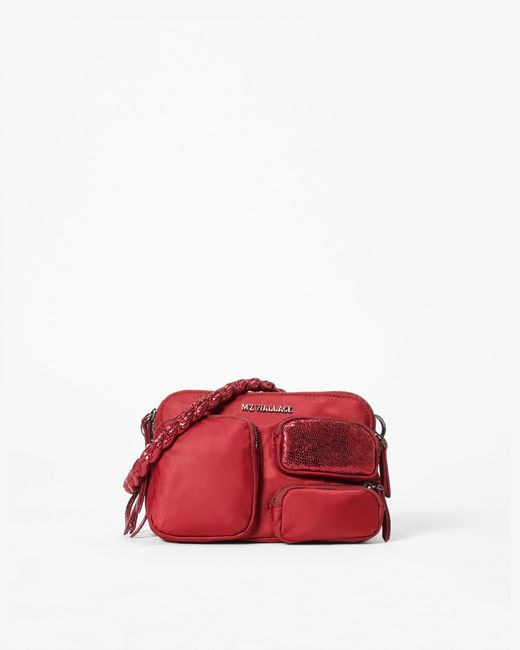 MZ Wallace Red Rouge Bowery Small Pocket Crossbody