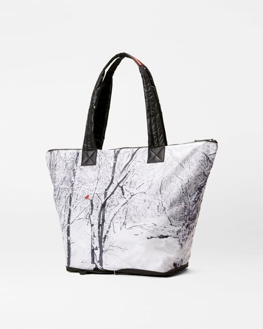 MZ Wallace White Winter Cardinal Print Packable Market Tote