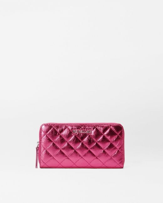 MZ Wallace Pink Candy Long Zip Round Wallet