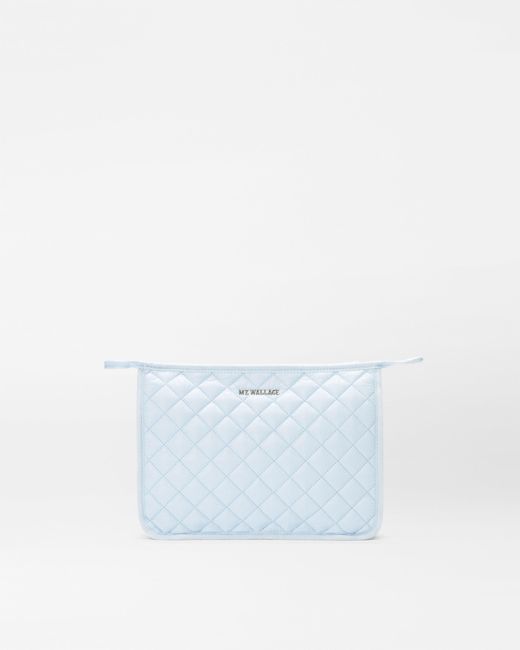 MZ Wallace Crystal Blue Personalized Metro Clutch