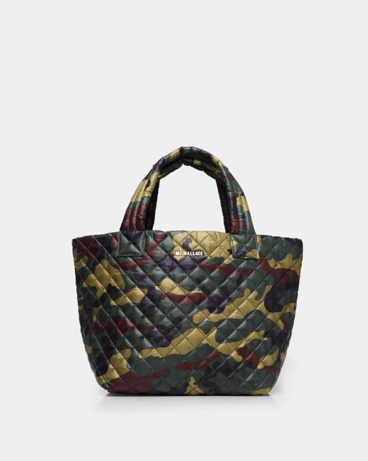 MZ Wallace Green Quilted Camo Small Metro Tote