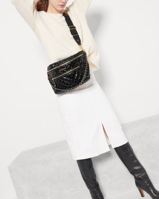 MZ Wallace Black Lacquer Crossbody Sling Bag Lyst