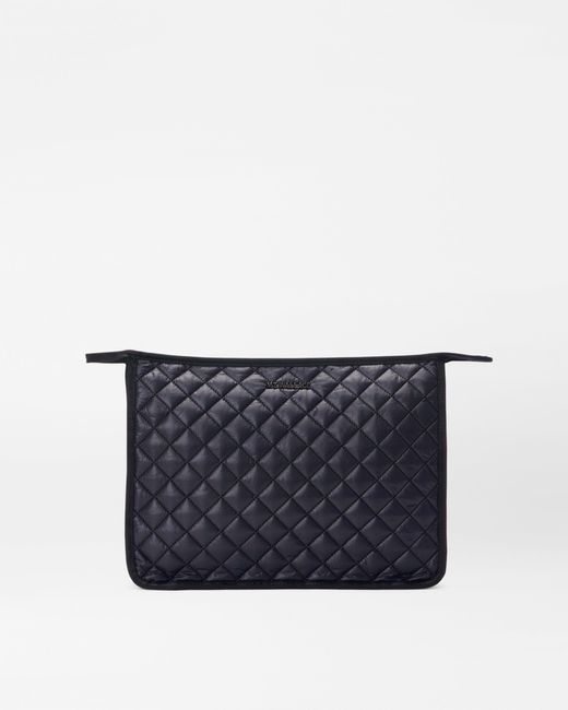 MZ Wallace Blue Black Personalized Large Metro Clutch