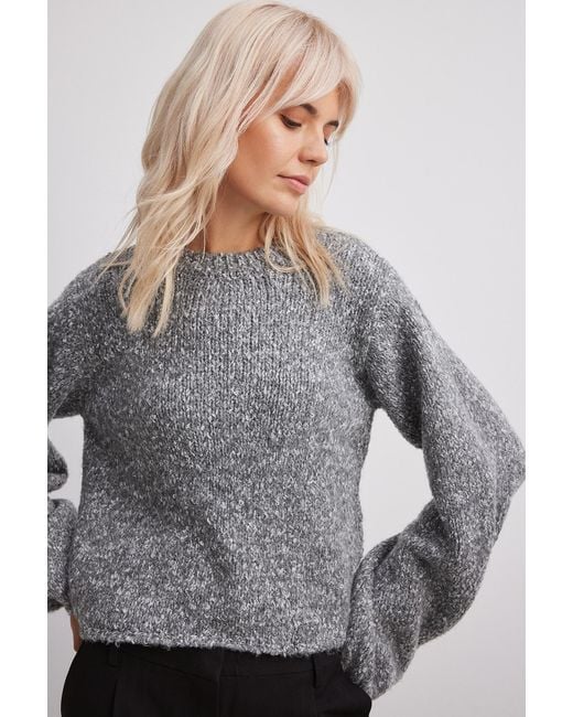 Grey balloon shop sleeve sweater