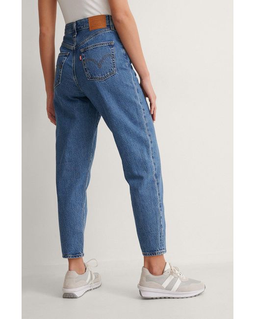 Denim Blue High Loose Taper Jeans | Lyst