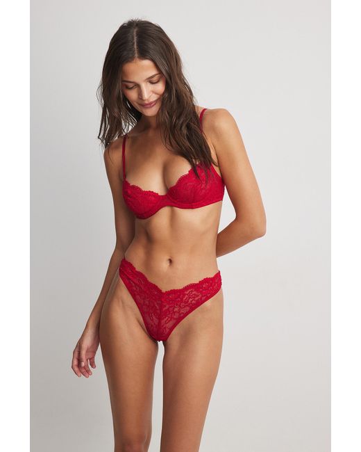 Luxury Lace Thong in Red