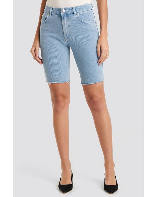 blue denim cycling shorts