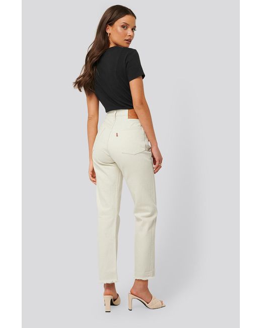 Levi's Beige 501 Crop Neutral Ground in Natural | Lyst