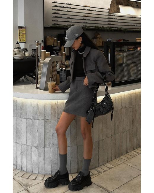 Structured high top waisted mini skirt