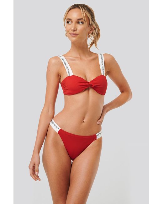 Calvin Klein Red Cheeky Bikini Bottom | Lyst UK