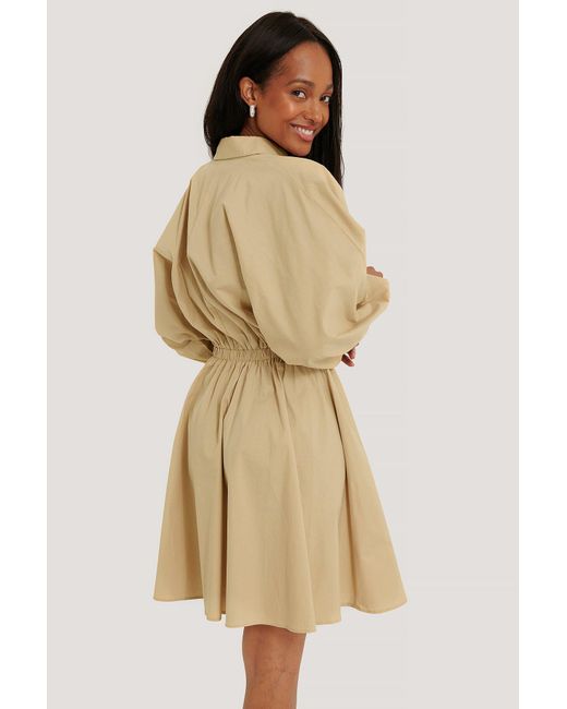NA-KD Cotton Beige Elastic Waist Long 