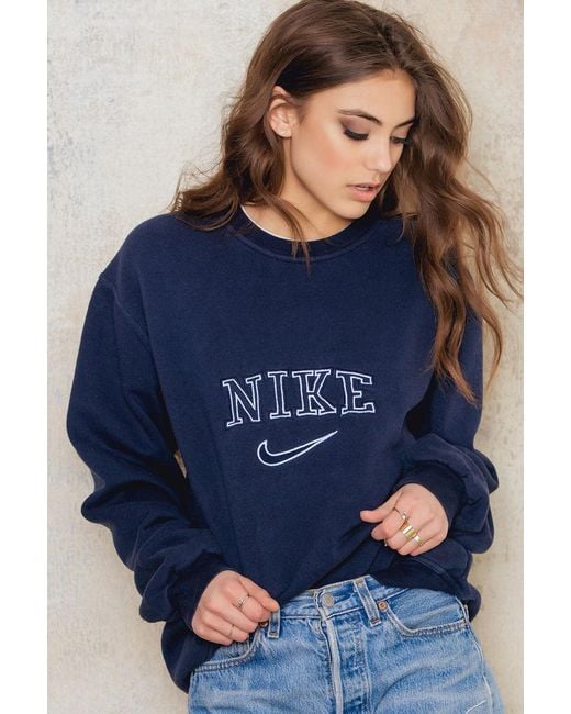 No hagas Residencia vida NA-KD Nike Vintage Sweatshirt in Blue | Lyst