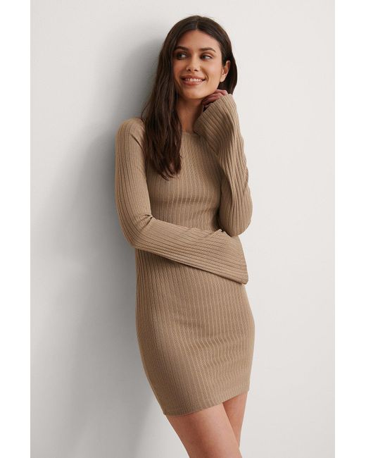 beige long sleeve dress