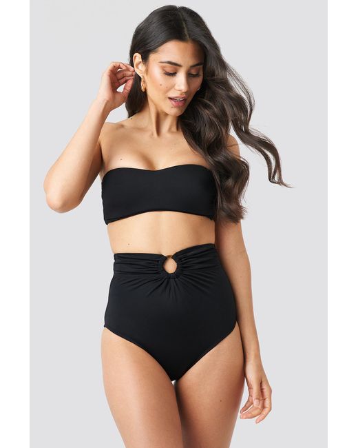 black strapless swimsuit top