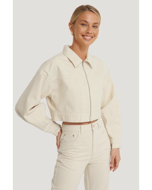 off white cropped denim jacket