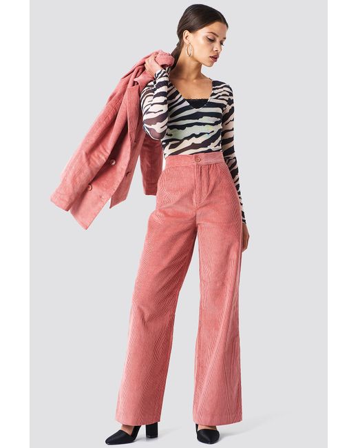 NA-KD Corduroy Suit Pants Pink | Lyst