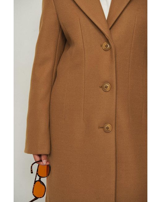 beige fitted coat