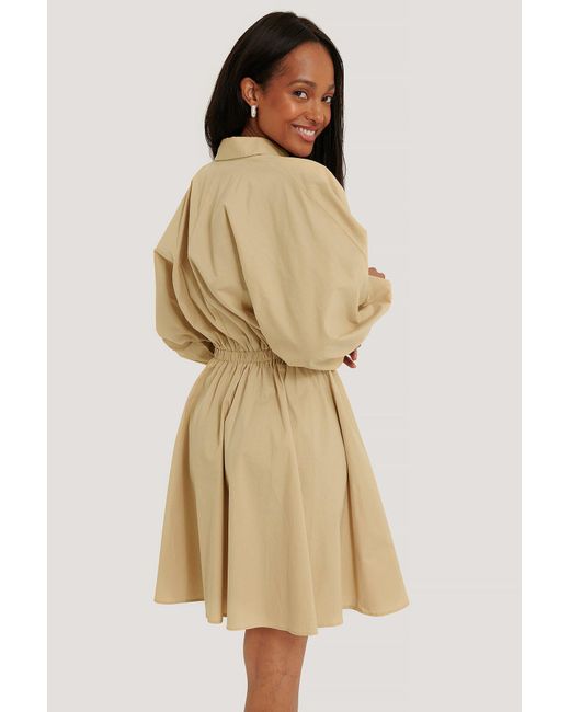 NA-KD Cotton Beige Elastic Waist Long 