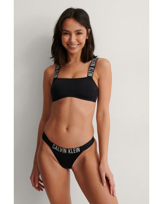 Calvin Klein Brazilian Bikini Bottom in het Black