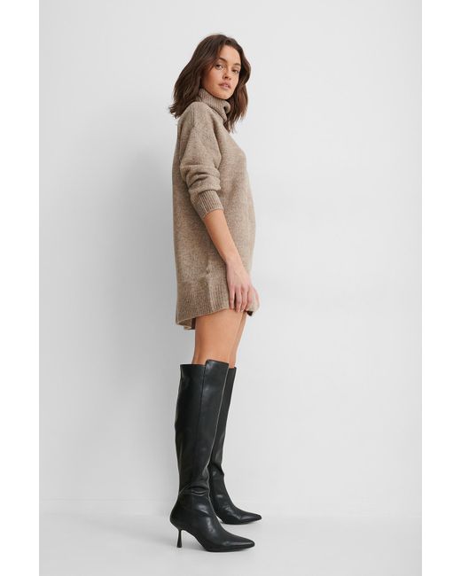 NA-KD Synthetisch Shoes Strakke Hoge Laarzen Met Naad Aan De Voorkant in  het Zwart | Lyst NL