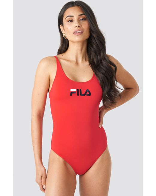 kleding Grafiek Suradam Fila Saidi Swimsuit X Na-kd in het Rood | Lyst NL