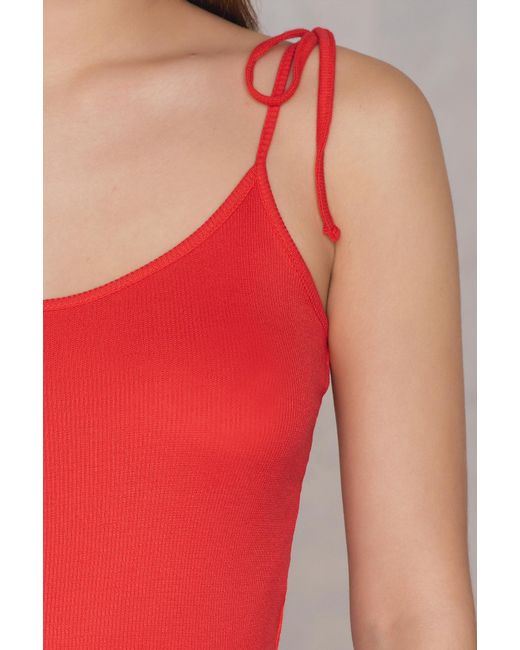 Lyst - Na-Kd Tied Band Ribbed Singlet in Red - Save 58%