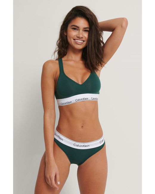Calvin Klein Green Bikini Cotton Panties | Lyst