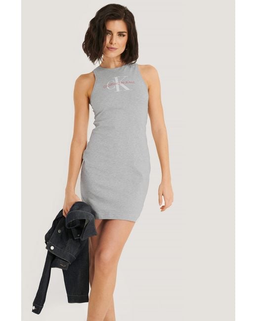 calvin klein logo tank dress