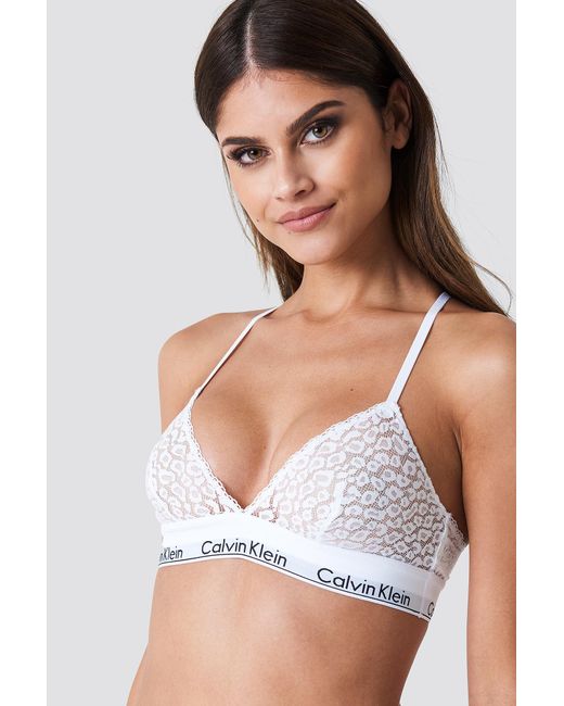 white lace calvin klein bralette