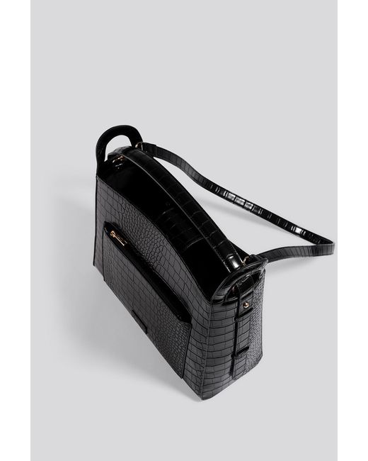 black croc shopper bag