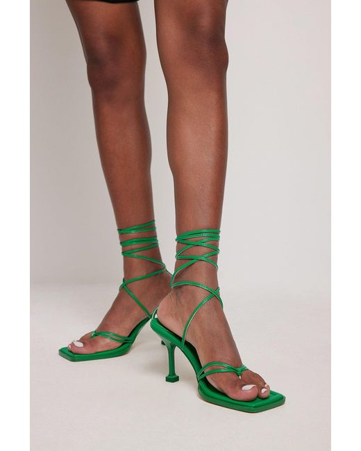 Gold Square Block Heel Thong Sandals | PrettyLittleThing USA