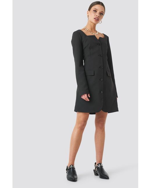 black fitted blazer dress