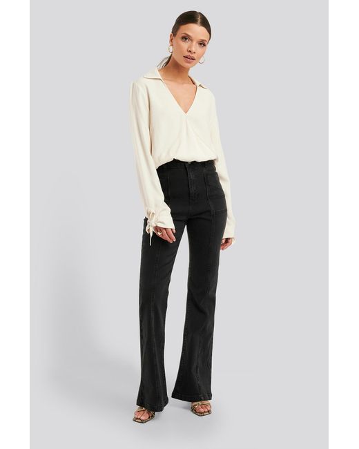 front seam flare jeans