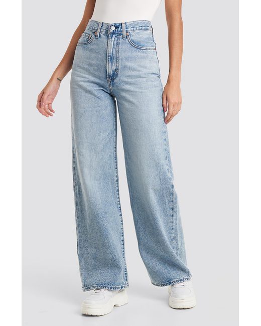 Denim Ribcage Wide Leg Jeans Blue 