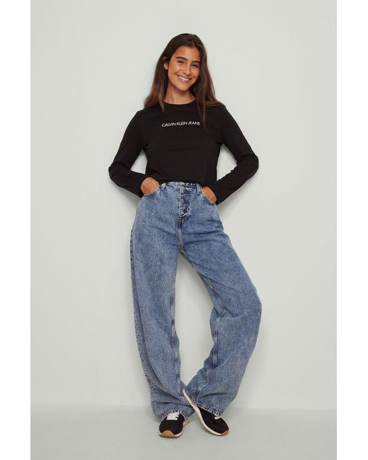 Calvin Klein Blue High Rise Relaxed Jeans | Lyst