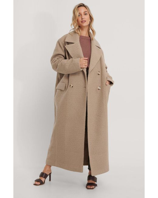 Beige Oversized Maxi Coat 