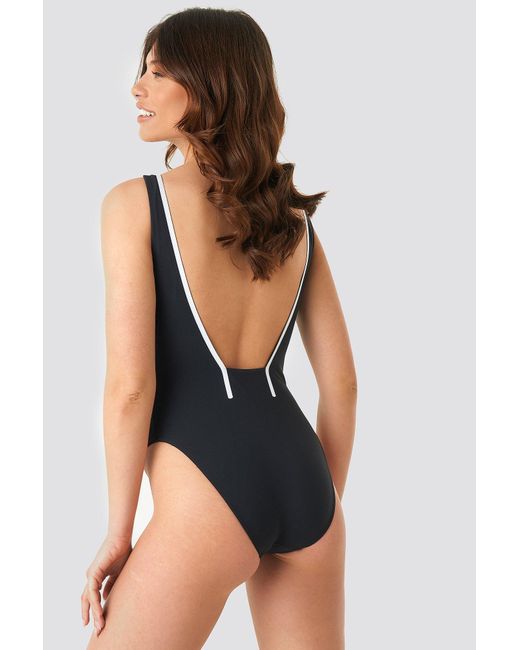 Calvin Klein Scoop Neck Swimsuit - Core Neo Plus in Black | Lyst