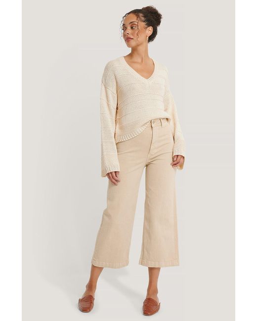 Mango Denim Beige Carlota Jeans in 