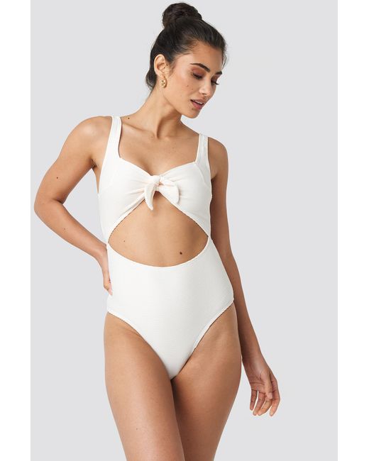 cut out knot swimsuit