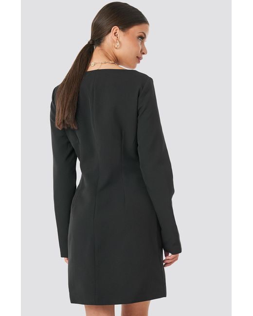 black fitted blazer dress