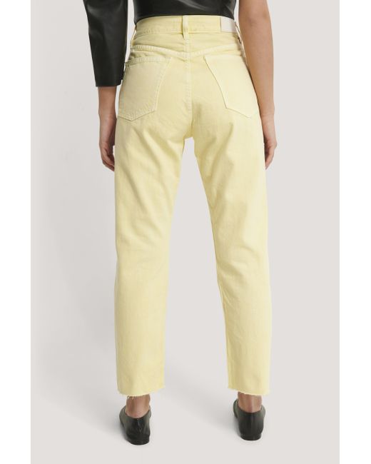 pastel yellow jeans