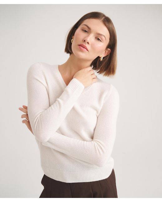 NAADAM Natural Basic Cashmere V-Neck Sweater
