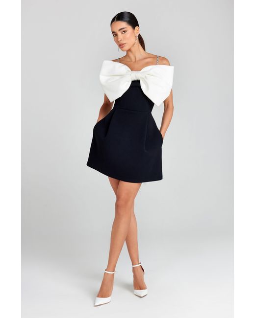 Mini Blue Nadine Merabi Jenny Bow Dress