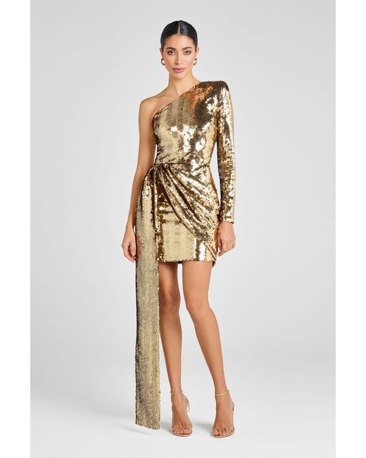 Nadine Merabi Metallic Celina Sequin Dress
