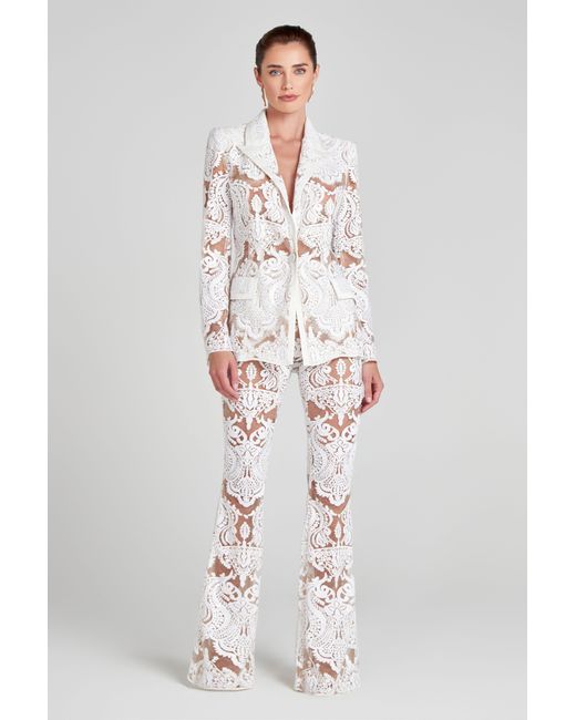 Nadine Merabi White Piper Trousers