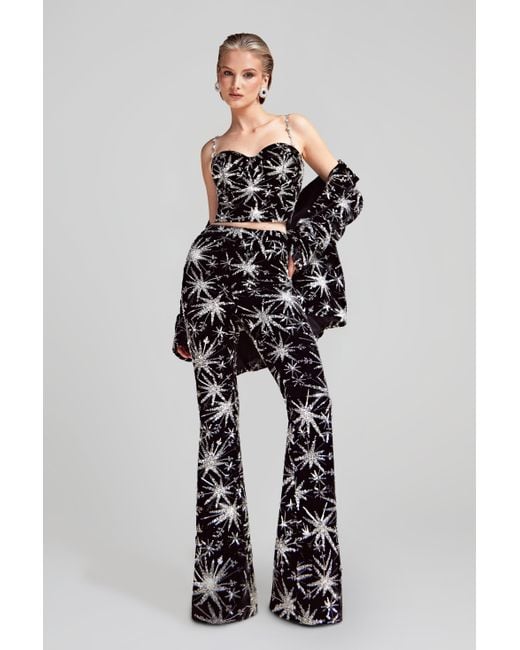 Nadine Merabi Blue Stella Star Corset Top