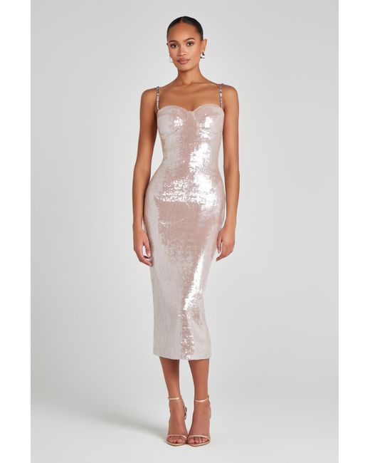 Nadine Merabi Nina Champagne Dress in White | Lyst Nadine Merabi Nina Champagne Dress in White | Lyst