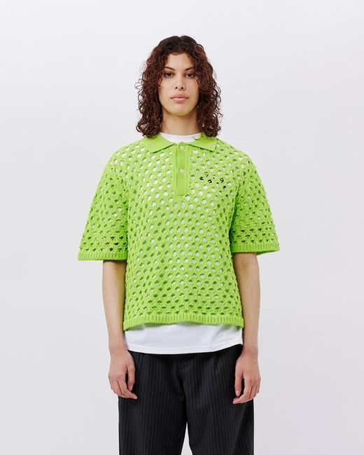 Big mesh polo sweater Stussy en coloris Green