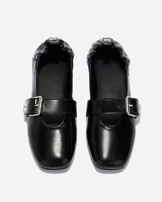 Ganni Sue Ballerina Box Oleatex in het Black