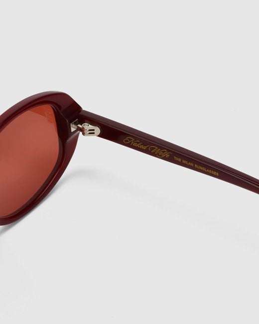 Naked Wolfe Pink Milan Burgundy Sunglasses